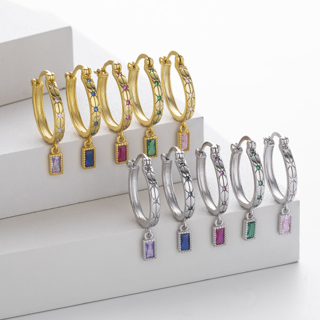 Damen Creolen mit funkelnden Zirkonsteinen und luxuriösem Design Shop Nory