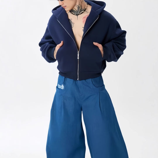 Damen Modischer Zip-Hoodie mit Oversized Schnitt