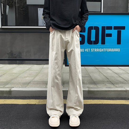 Herren Weit geschnittene Canvas-Hose mit extra weitem Bein und tiefem Schritt Shop Nory