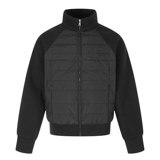 Damen gesteppte Strick‑Blend Bomberjacke mit Stehkragen und Raglanärmeln Shop Nory