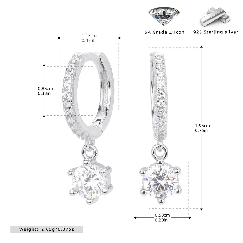 Damen Ohrhänger mit funkelndem Zirkon und hochwertigem 925 Sterling Silber Shop Nory