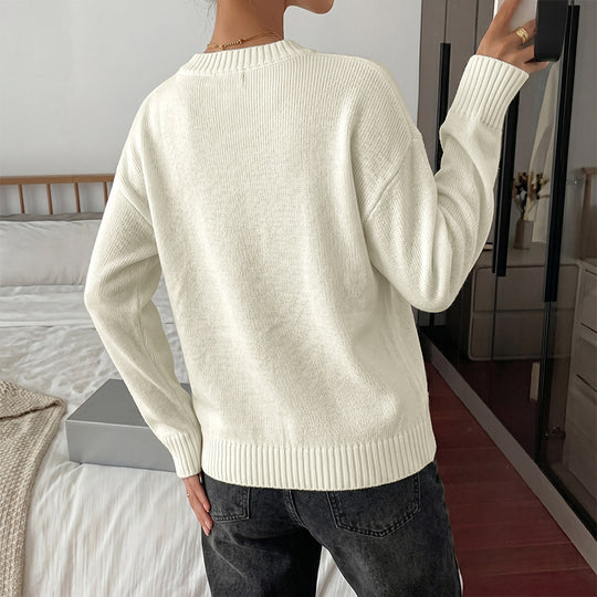 Damen Modischer Pullover mit Schleifenmotiv Shop Nory