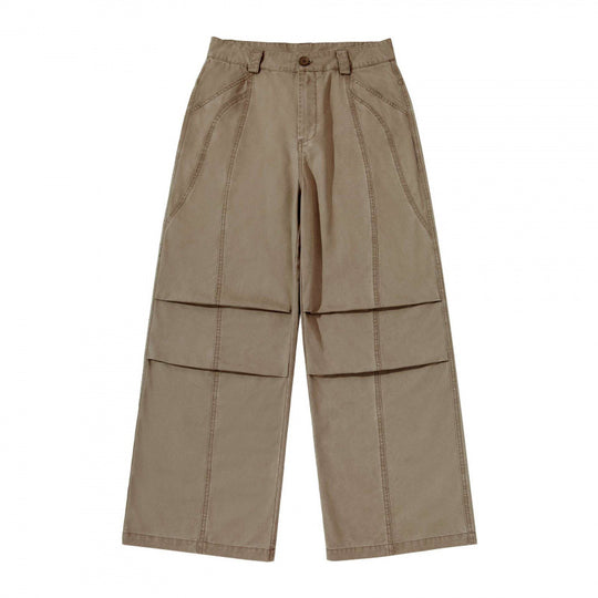 Damen weite Cargo‑Hose mit Stufennaht, hoher Taille und breitem Bein Shop Nory