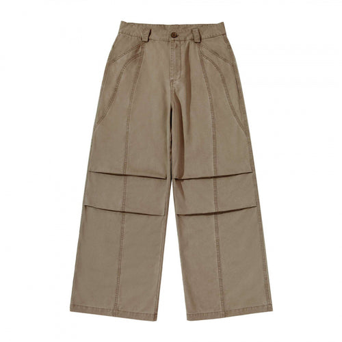 Damen weite Cargo‑Hose mit Stufennaht, hoher Taille und breitem Bein Shop Nory