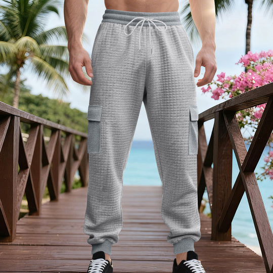 Herren Texturierte Cargo-Jogginghose mit Tunnelzug, aufgesetzten Klappentaschen und gerippten Bündchen Shop Nory