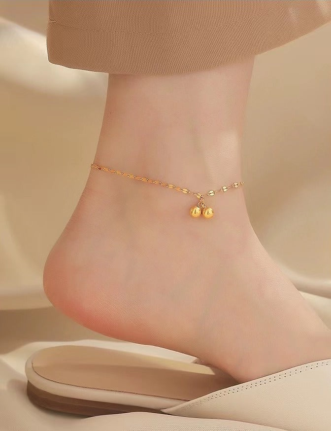 Damen Luxe Minimalistische Perlen Fußkette Shop Nory
