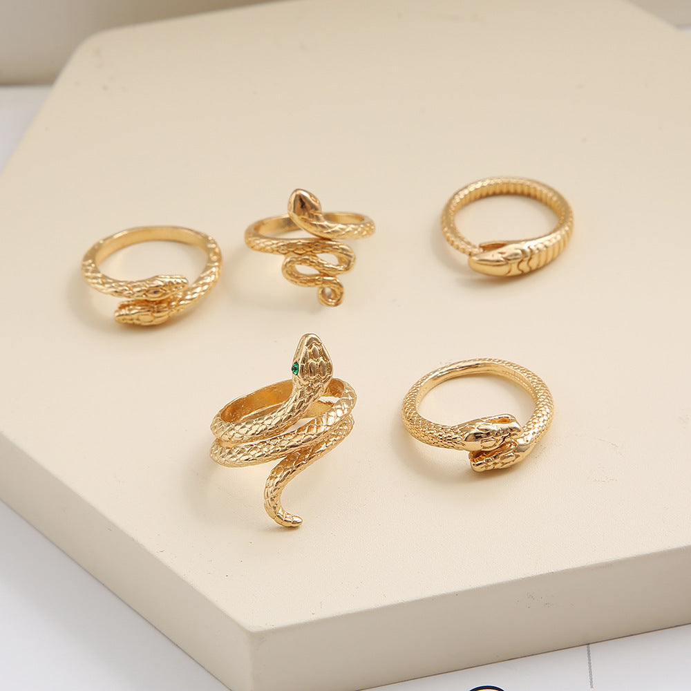 Damen Ring-Set mit elegantem Schlangen-Design Shop Nory