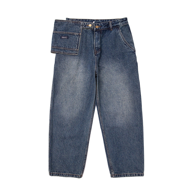 Herren Baggy-Jeans mit hoher Taille und abnehmbarer Utility-Taschenklappe Shop Nory