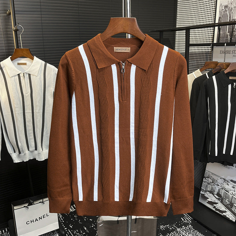 Herren Modisches Kurzarm Strickoberteil mit Reißverschluss Shop Nory 1787964672