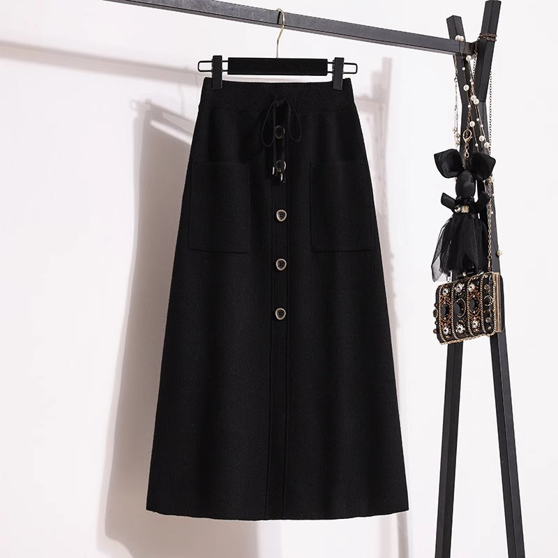 Damen Eleganter Maxirock mit praktischen Taschen Shop Nory