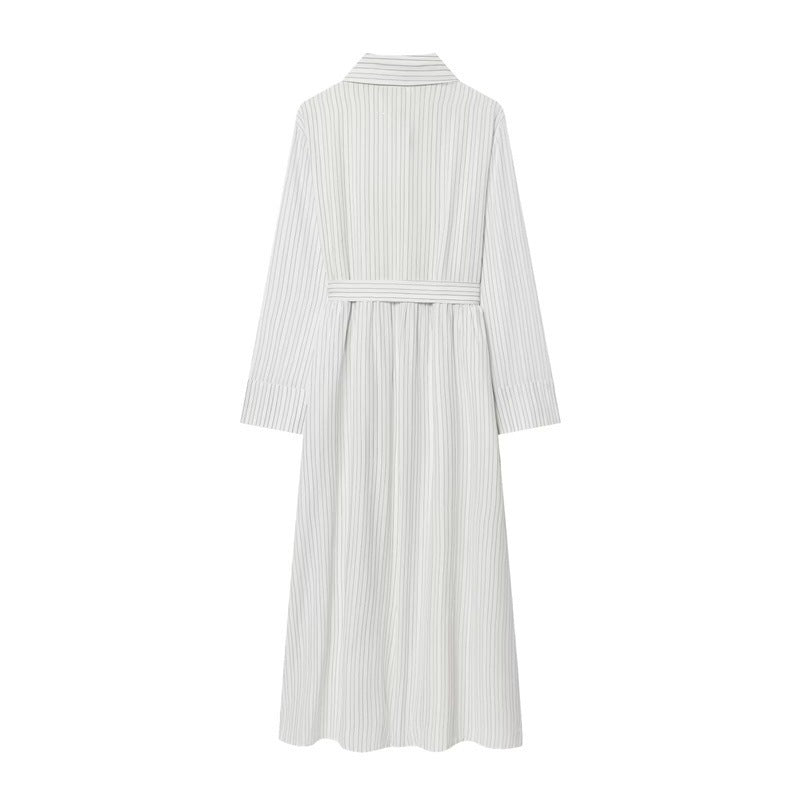 Damen Langes Hemdblusenkleid mit Taillengürtel und durchgehender Knopfleiste Shop Nory