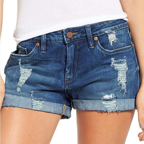 Damen Jeans-Shorts im lässigen Destroyed-Look