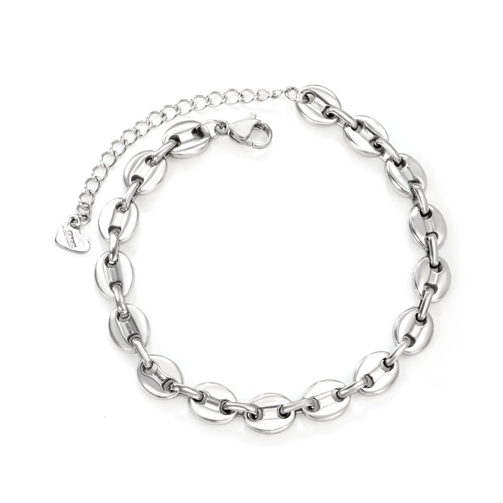 Damen Edelstahl Gliederarmband mit hochwertigem Design und individuellem Verlängerungsverschluss Shop Nory