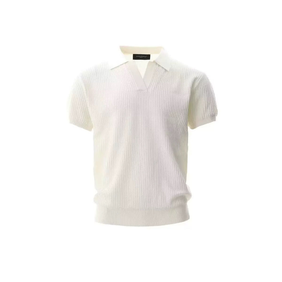 Herren Modisches Strickpoloshirt mit V-Ausschnitt Shop Nory