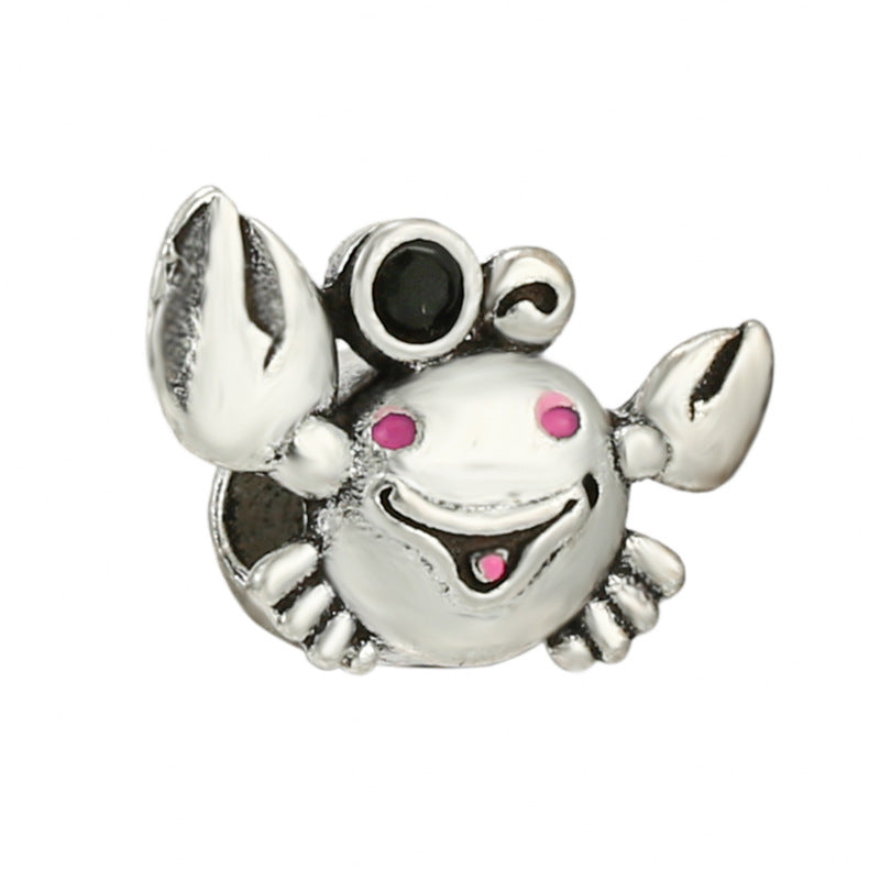 Facettierter Kristall-Charme Perlenanhänger Für Charm-Armband mit Zirkonia-Einfassung