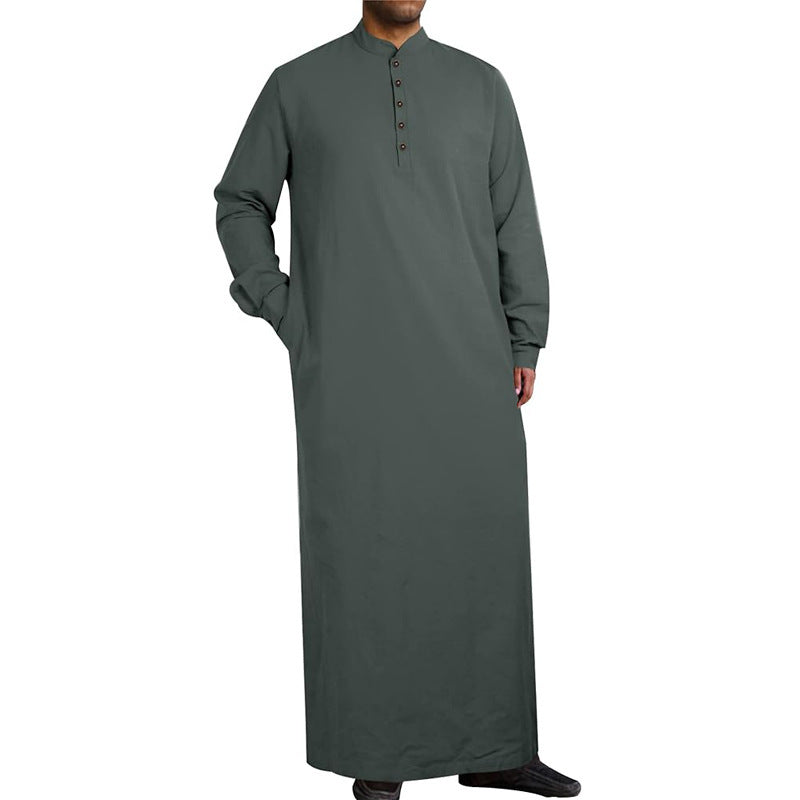Herren moderner Kaftan mit Knopfleisten-Design und weichem Baumwollmaterial Shopnory