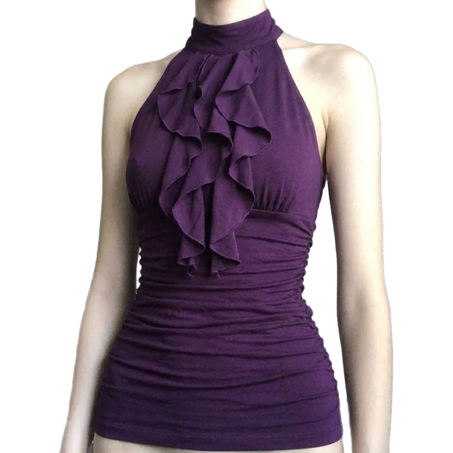 Damen Haltertop mit elegantem Rüschendesign Shopnory