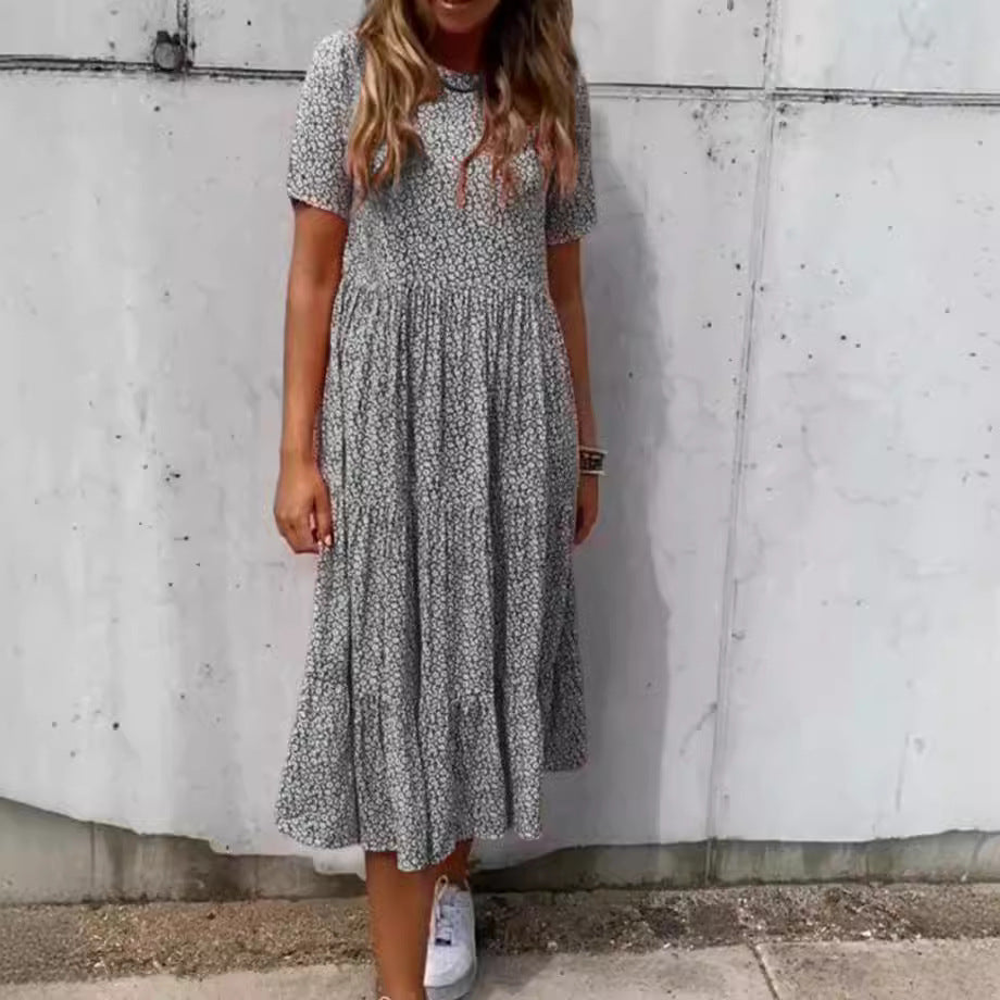Damen Midi-Kleid mit zartem Blütenmuster und luftiger Silhouette