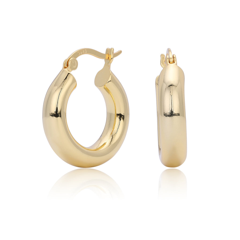 Damen Creolen mit sanft geschwungenem Design aus hochwertigem 925 Sterling Silber Shop Nory