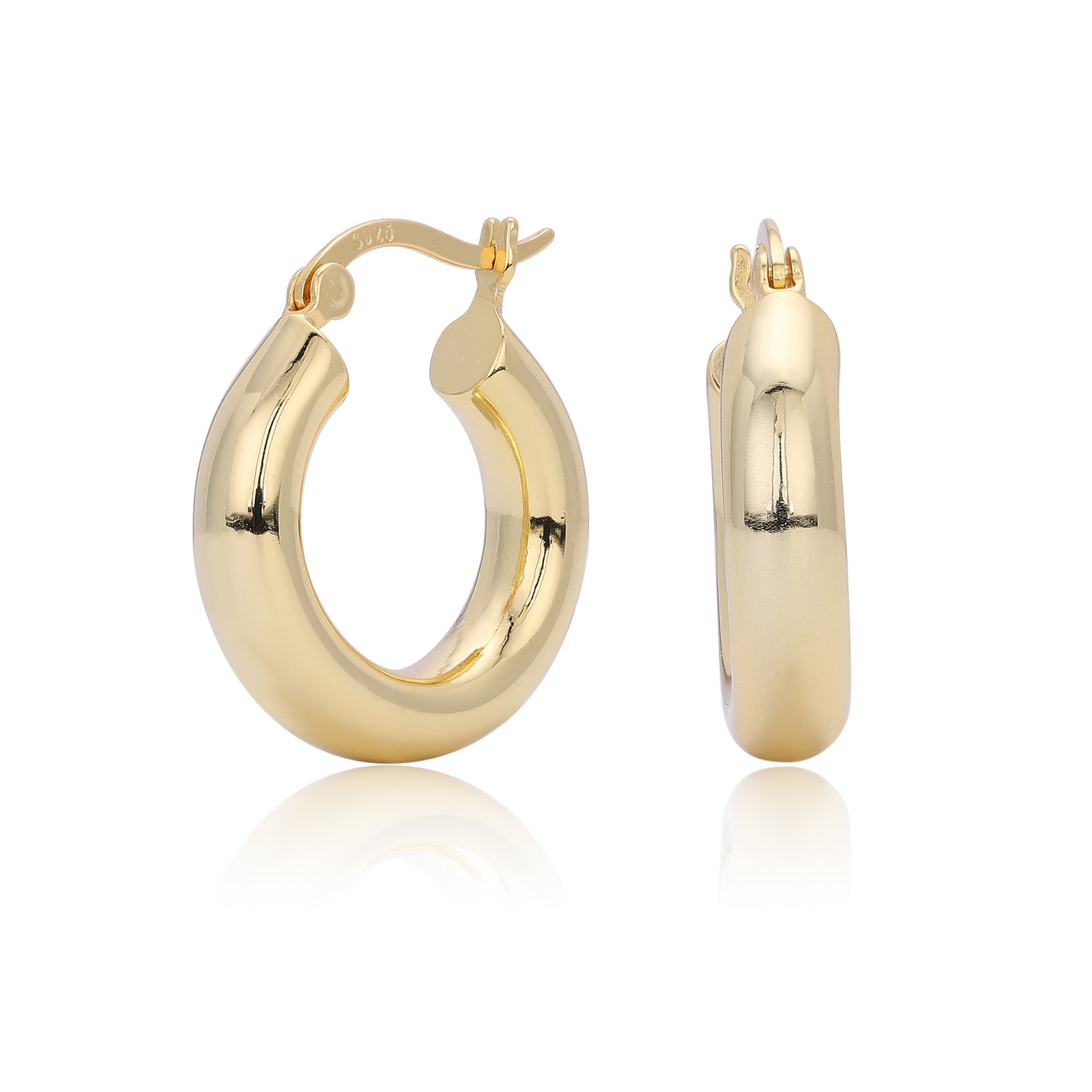 Damen Creolen mit sanft geschwungenem Design aus hochwertigem 925 Sterling Silber Shop Nory