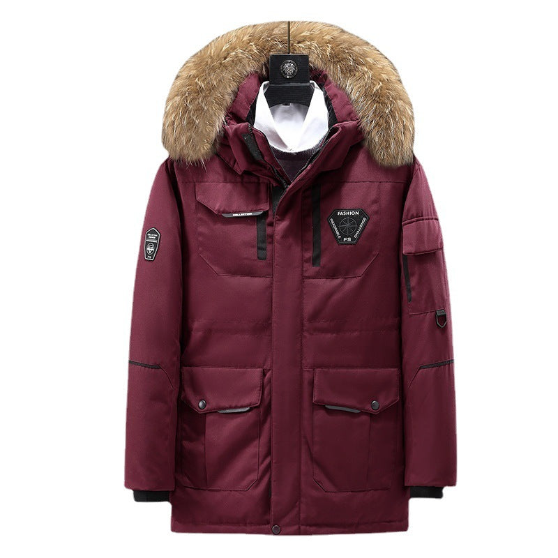 Herren technisch isolierter Winterparka mit abnehmbarer Kunstfellkapuze und multifunktionalen Taschen Shop Nory