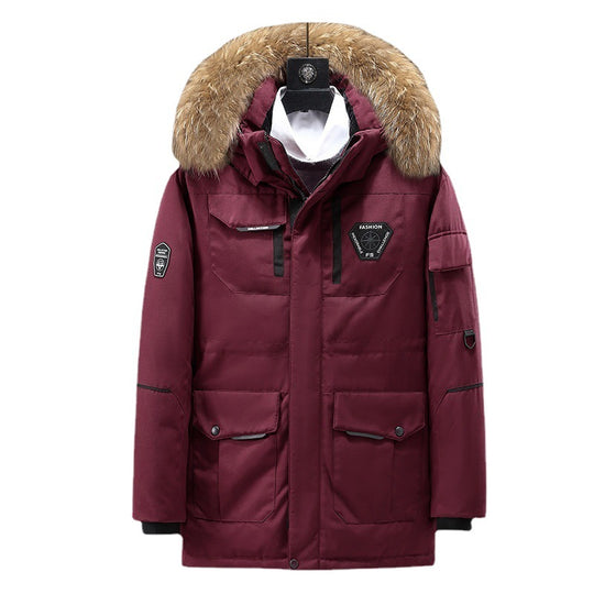 Herren technisch isolierter Winterparka mit abnehmbarer Kunstfellkapuze und multifunktionalen Taschen Shop Nory