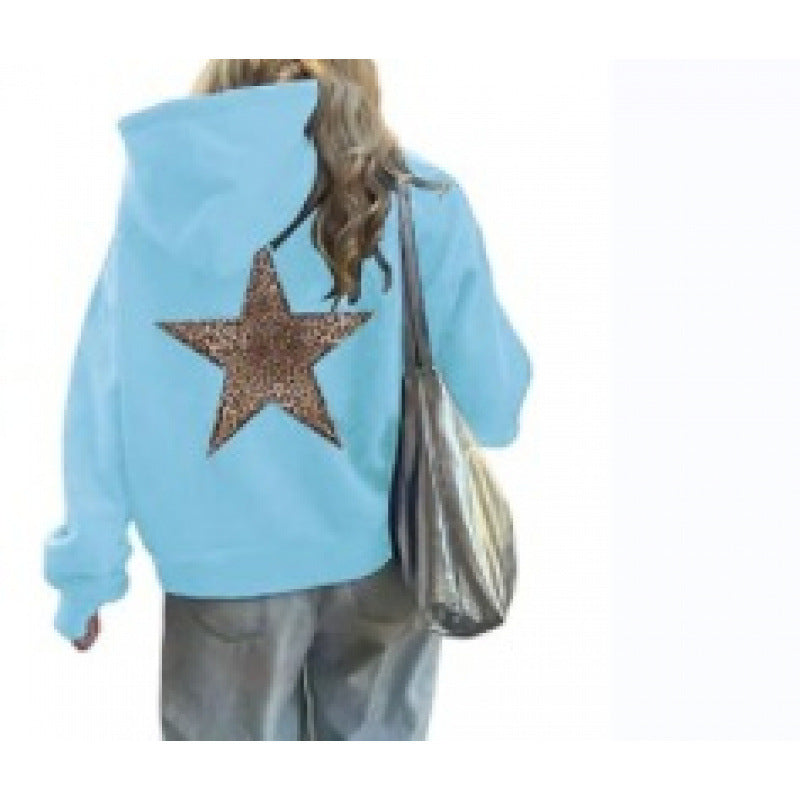 Damen Kapuzenpullover mit glitzerndem Sternmotiv