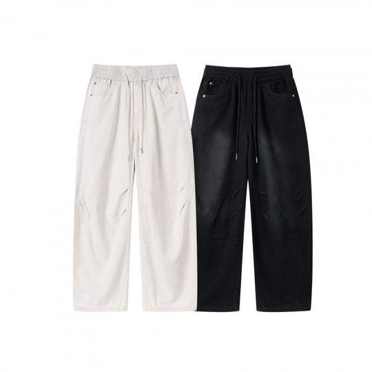 [Damen] Weite Culotte‑Hose mit hohem Elastikbund, Tunnelzug und Eingrifftaschen Shop Nory
