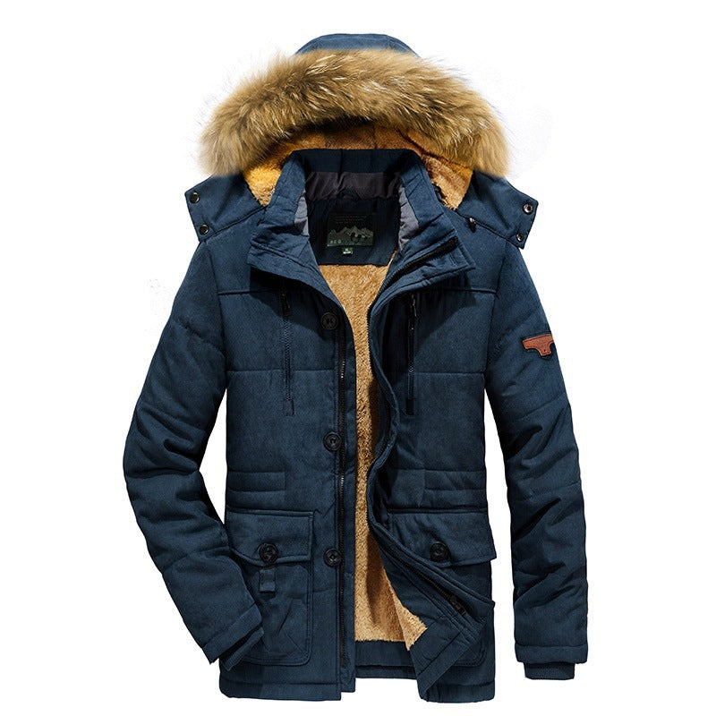 Herren wattierter Parka mit Kunstfellkapuze und Teddyfutter Shop Nory