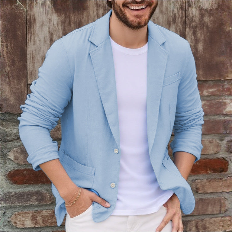 Herren Jersey Sakko leger mit Taschen