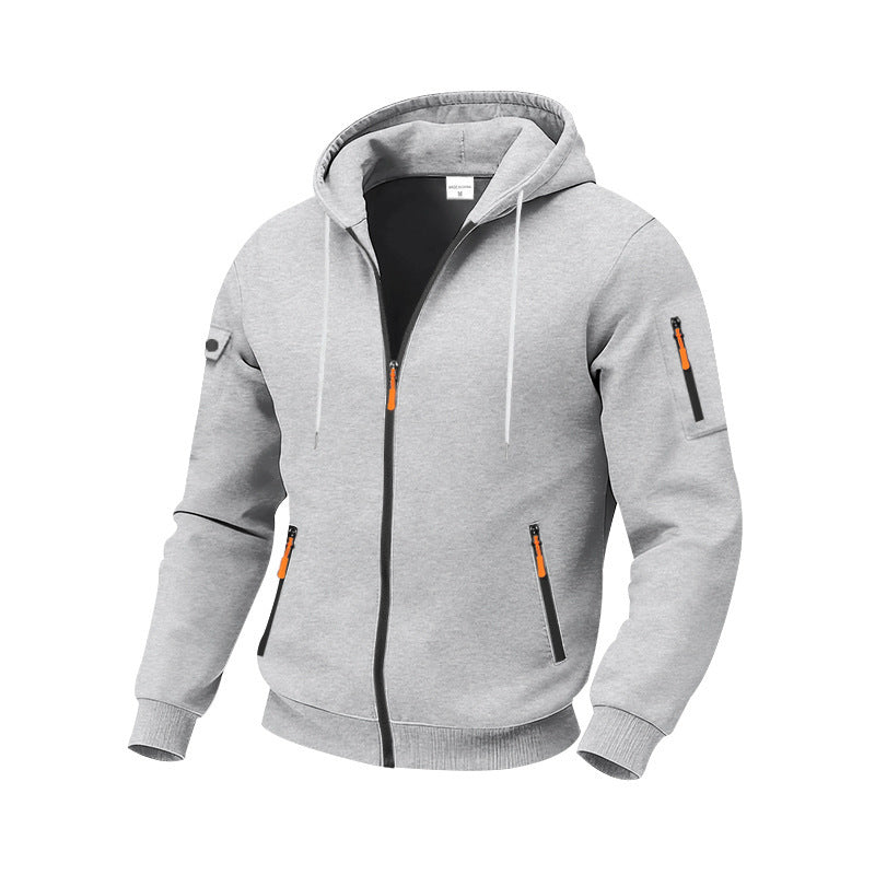 Herren funktionale Kapuzenjacke mit technischen Taschen