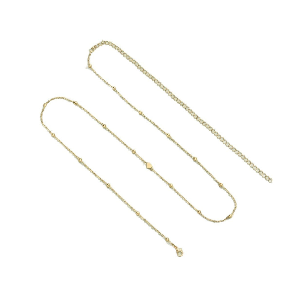 Damen Fußkette mit filigranem Herz-Design und funkelnden Akzenten Shop Nory