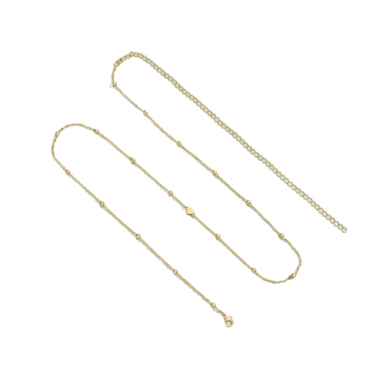 Damen Fußkette mit filigranem Herz-Design und funkelnden Akzenten Shop Nory