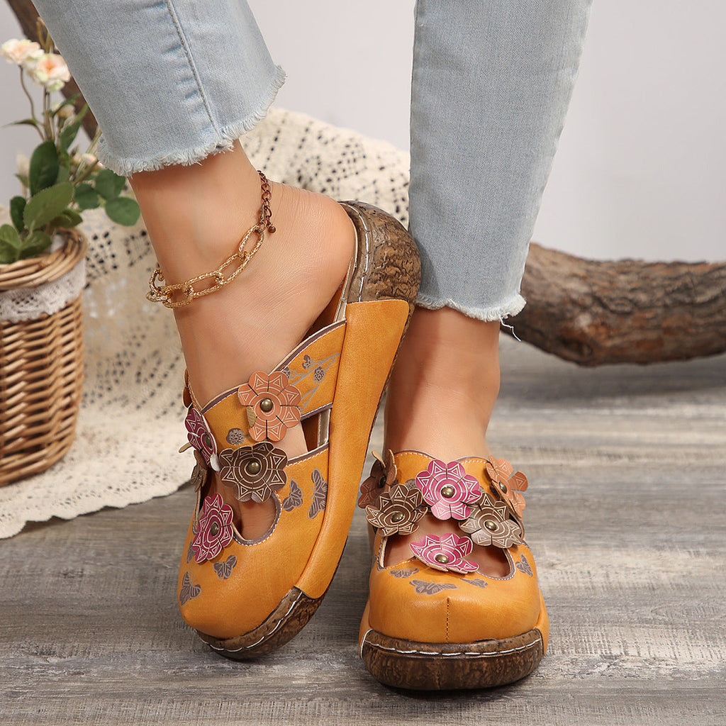 Damen Bequeme Blumensandalen mit ergonomischem Fußbett und modischen Akzenten