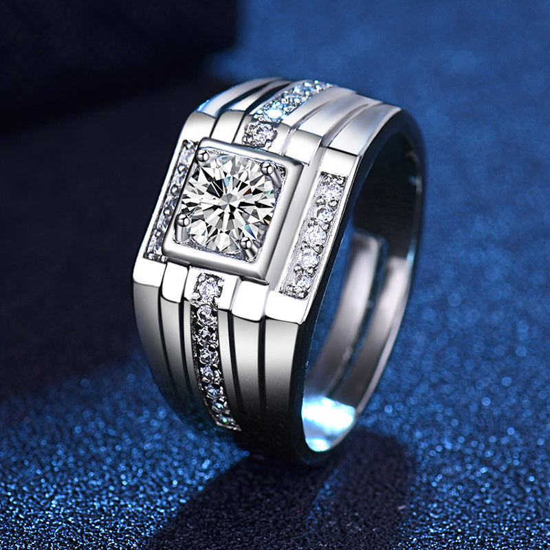 Damen Eleganter Ring mit quadratischem Zirkonia-Besatz Shop Nory