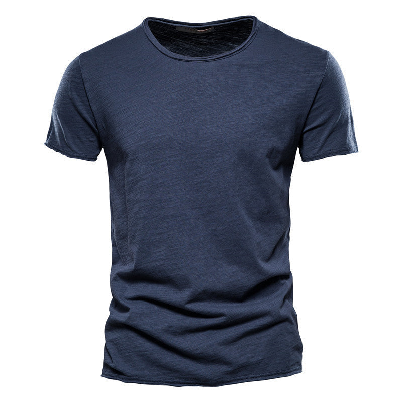 Herren nan leichtes Baumwollshirt mit Rundhalsausschnitt und schlanker Passform