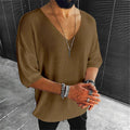 Herren Übergröße V-Ausschnitt Pullover