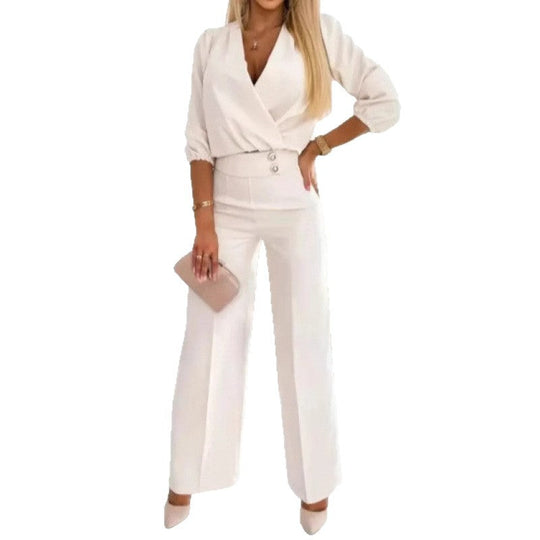 Damen elegantes Jumpsuit mit weiten Beinen