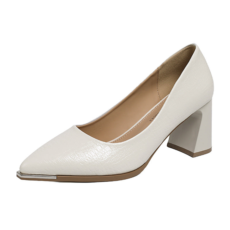 Damen Elegante spitze Pumps mit modischem Blockabsatz
