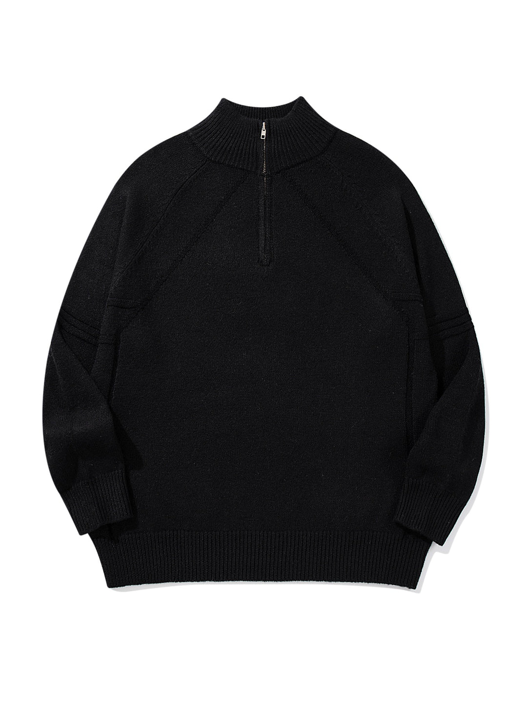 Unisex Halfzip-Strickpullover mit hohem Rippkragen und Raglanärmeln Shop Nory