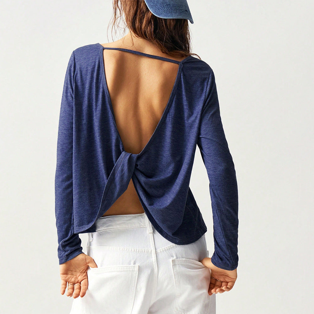 Damen legeres Cropped-Longsleeve mit weiter Oversize-Passform und gerundetem Saum Shop Nory