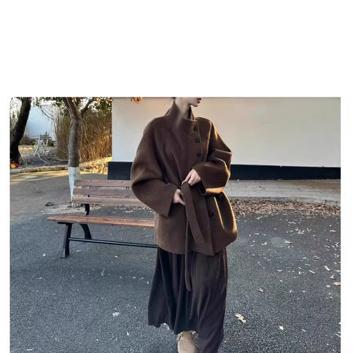 Damen Modische Oversized-Wolljacke Shop Nory
