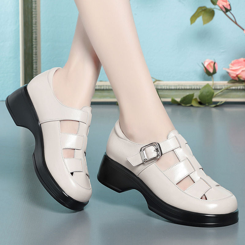 Damen Elegante Komfortsandalen mit verstellbarem Riemen und bequemem Absatz