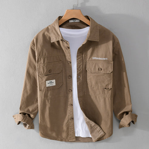 Herren Field-Overshirt im Military-Stil mit aufgesetzten Brusttaschen und relaxed Fit Shop Nory