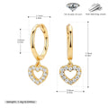 Damen Ohrhänger mit herzförmigem Zirkonanhänger aus hochwertigem 925 Sterling Silber Shop Nory