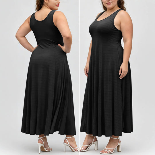 Damen Fließendes Maxikleid mit taillenbetonter A-Linie und breiten Trägern Shopy Nory