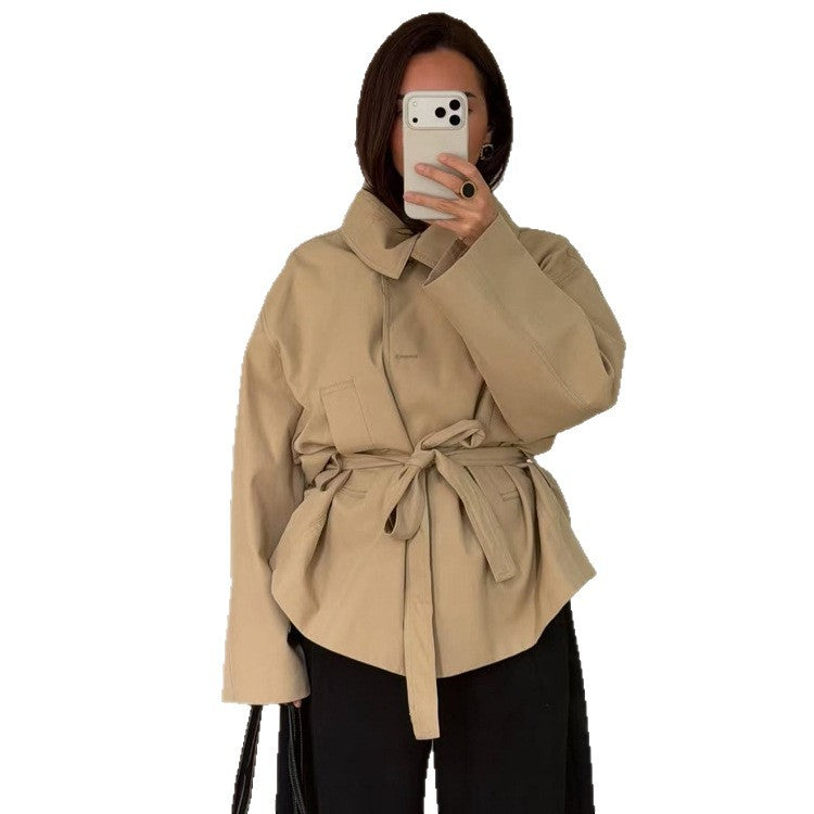 Damen Kurzjacke im Kimono-Stil mit Bindegürtel und überschnittenen Ärmeln Shop Nory