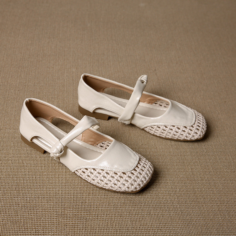 Damen Ballerina-Schuhe mit geflochtenem Detail