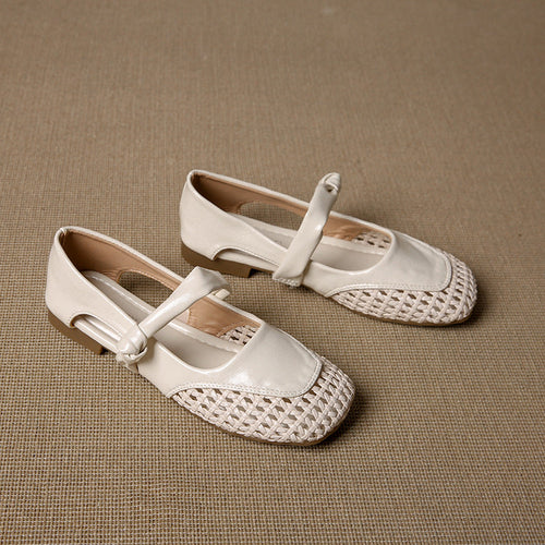 Damen Ballerina-Schuhe mit geflochtenem Detail