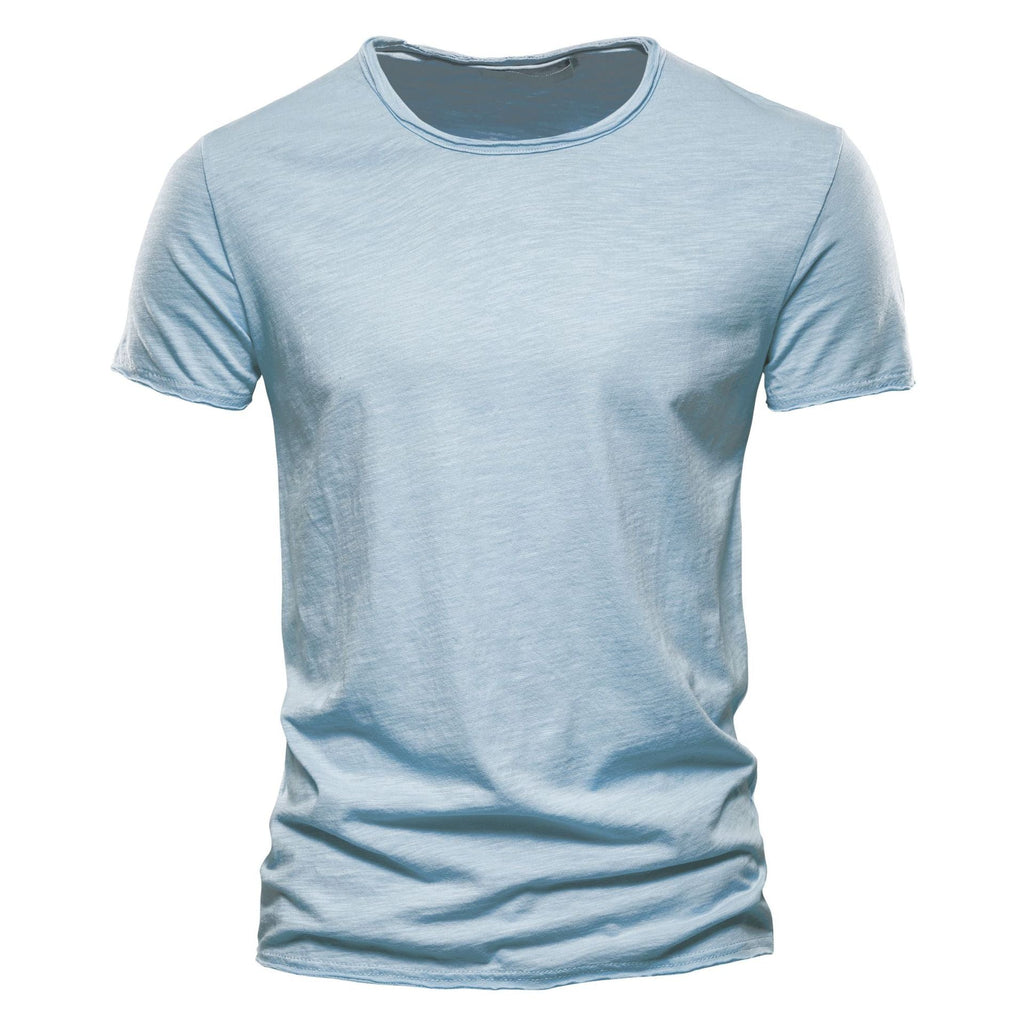 Herren nan leichtes Baumwollshirt mit Rundhalsausschnitt und schlanker Passform